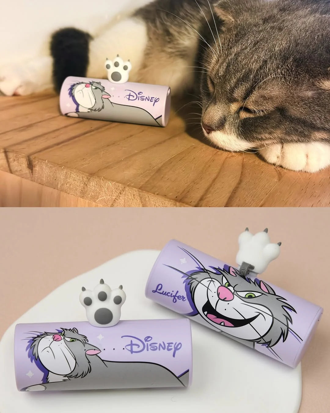 Cenicienta Gato Lucifer Cargador Portátil Pila Portátil