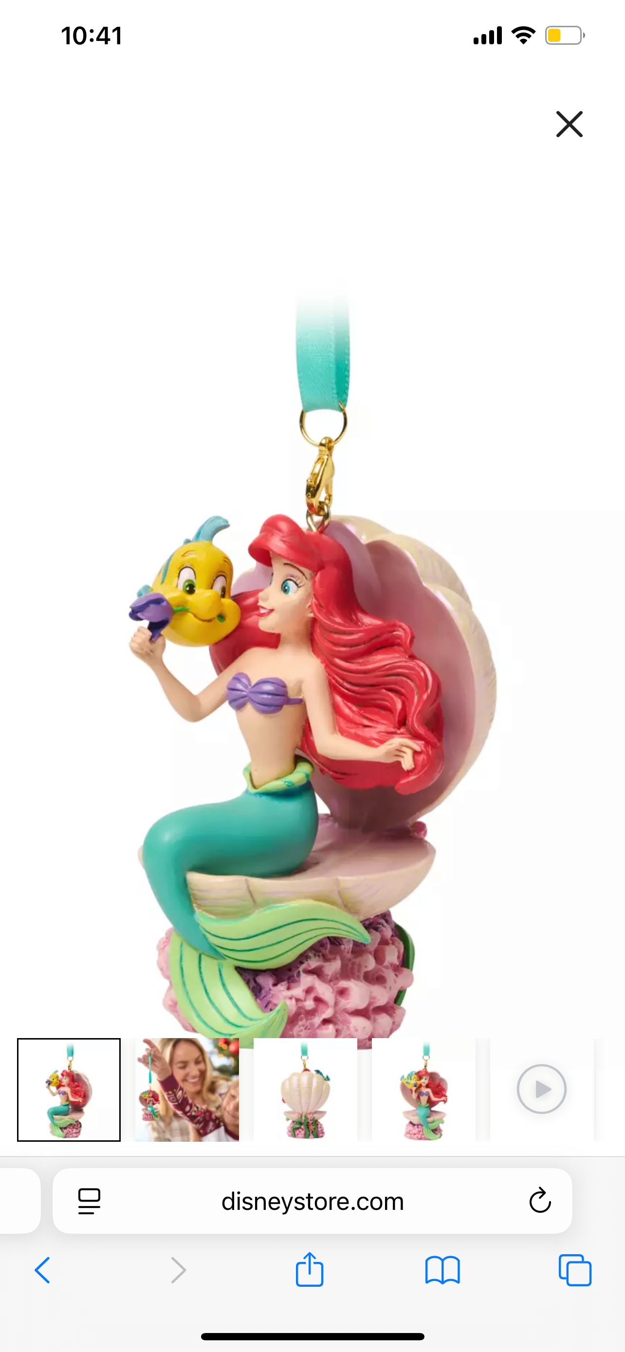 La Sirenita Ornamento Navideño Ariel Con Luz