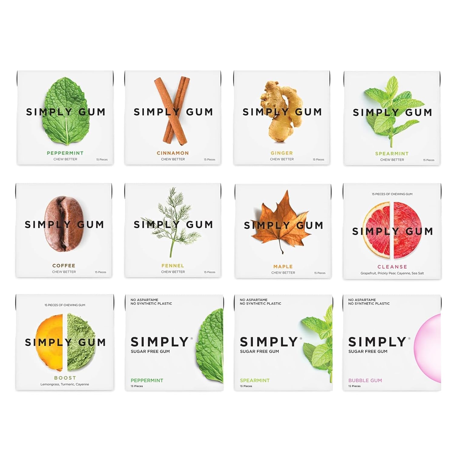 Simply Gum | Paquete de 10 (150 piezas en total)
