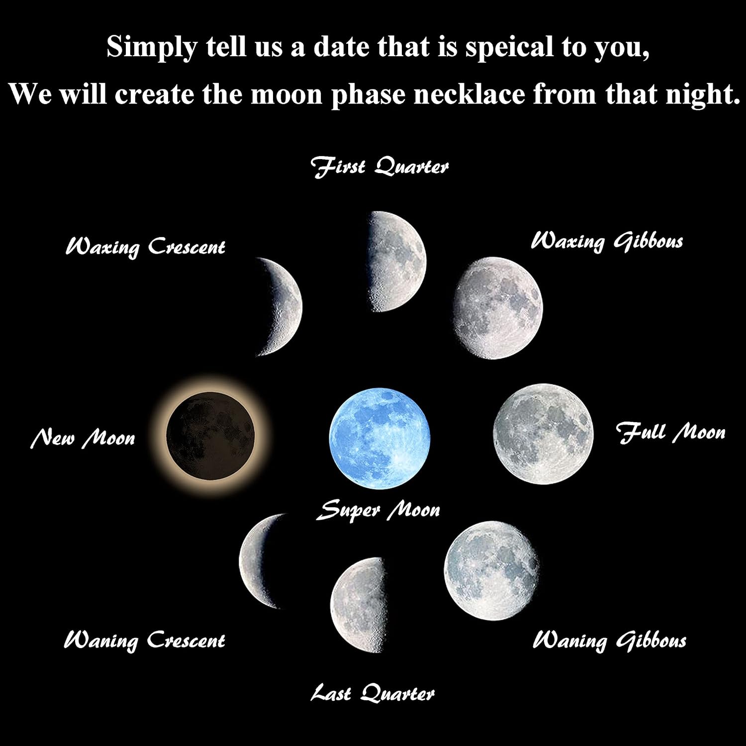 Collar Luna Fecha Especial Brilla Obscuridad