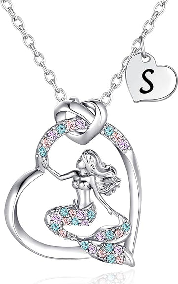 Collar Sirena Con Inicial Corazon