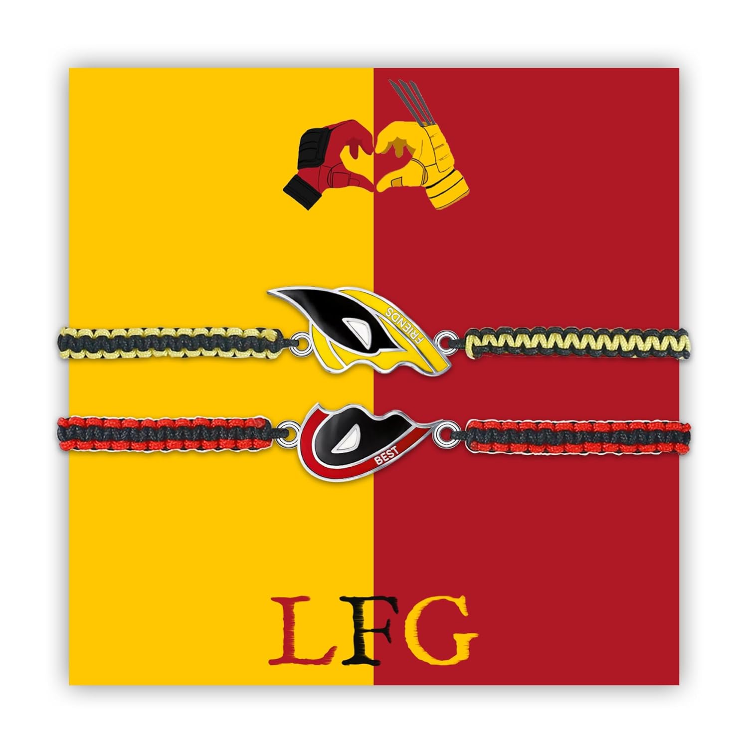 Deadpool Wolverine Set Brazaletes BFF Mejores Amigos