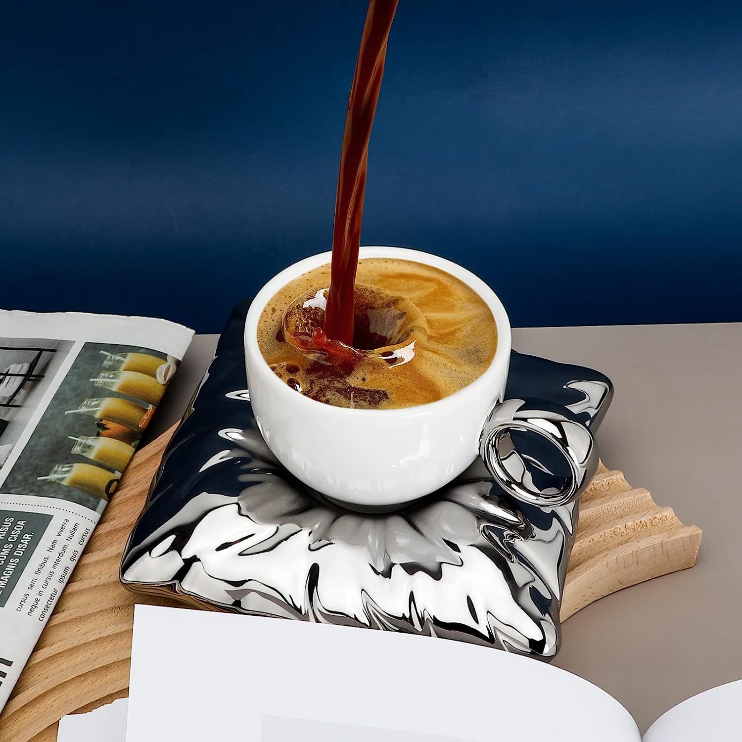 Taza Con Plato En Forma De Almohada