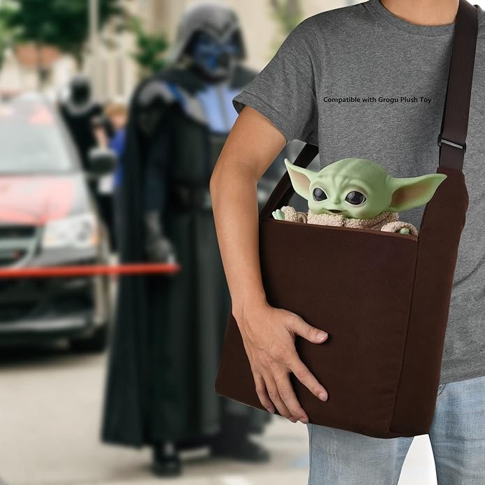 Bolsa de transporte para cosplay, compatible con Din Grogu, juguete de peluche, títere de peluche