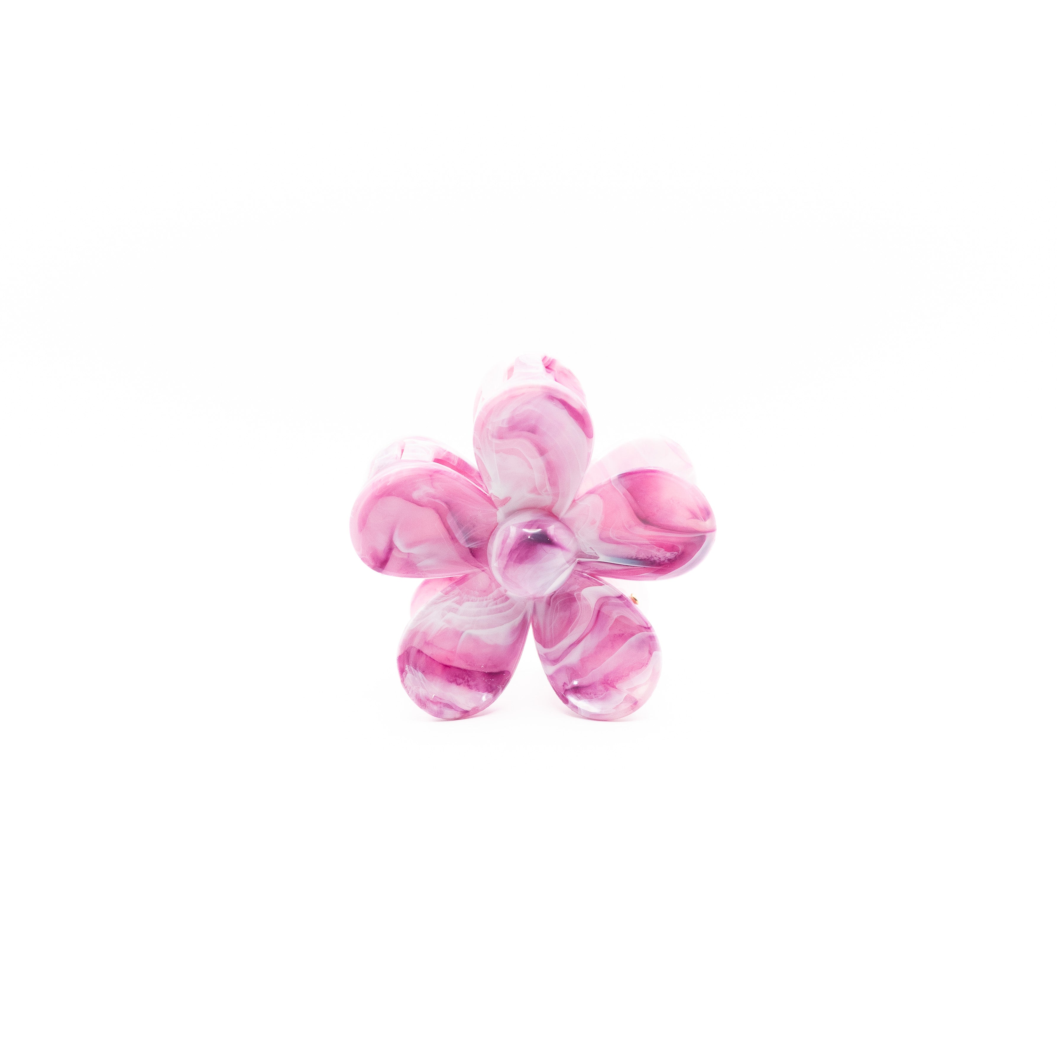 Pinza Flor Magenta Y Blanco