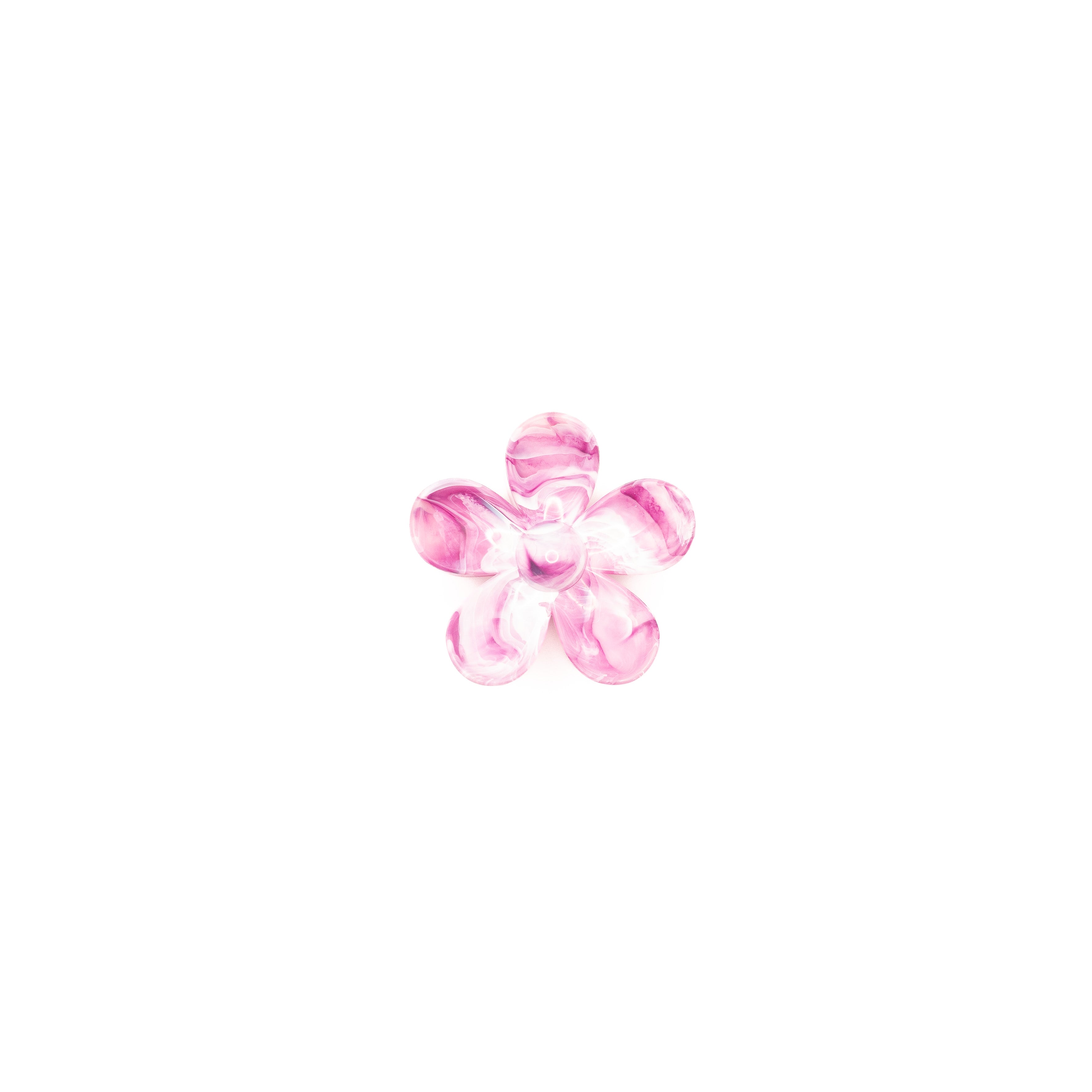Pinza Flor Magenta Y Blanco