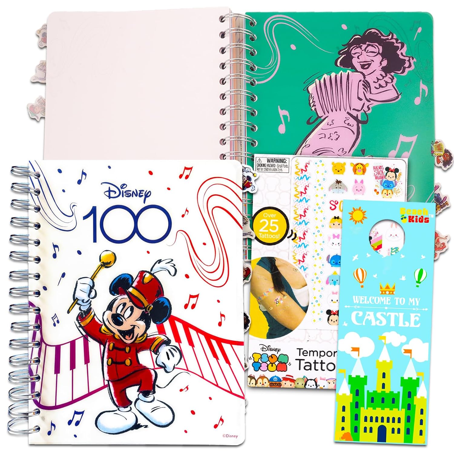 Cuaderno Disney 100 Años Con Separadores Y Calcamonias