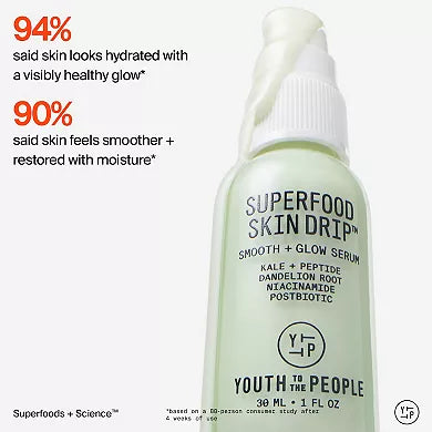 Youth To The People Superfood Skin Drip Smooth + Glow Barrier Serum with Peptides + Niacinamide