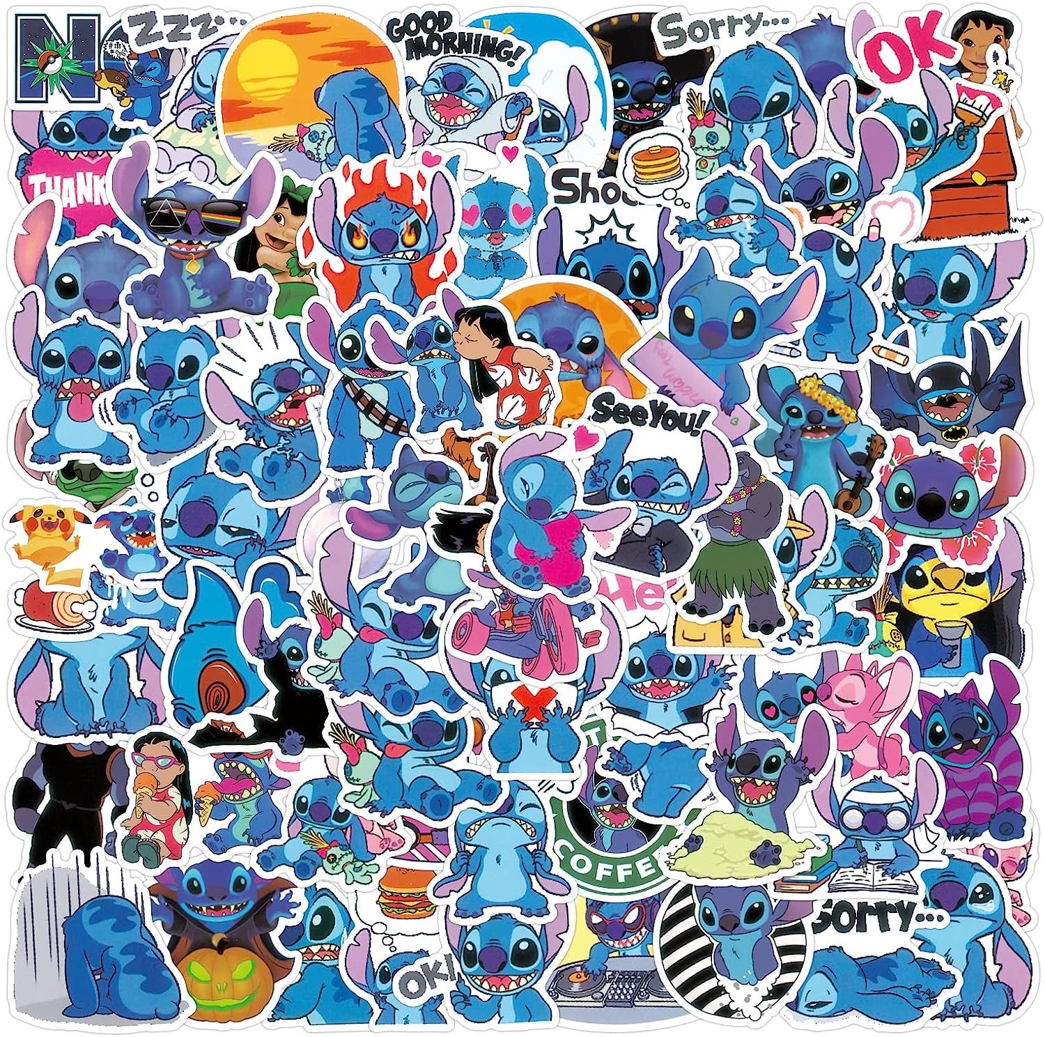 Stitch Calcamonias Set Stickers 100 Piezas