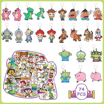 Toy Story Paquete De Llaveros Y Calcamonias 24 Llaveros Y 50 Calcamonias
