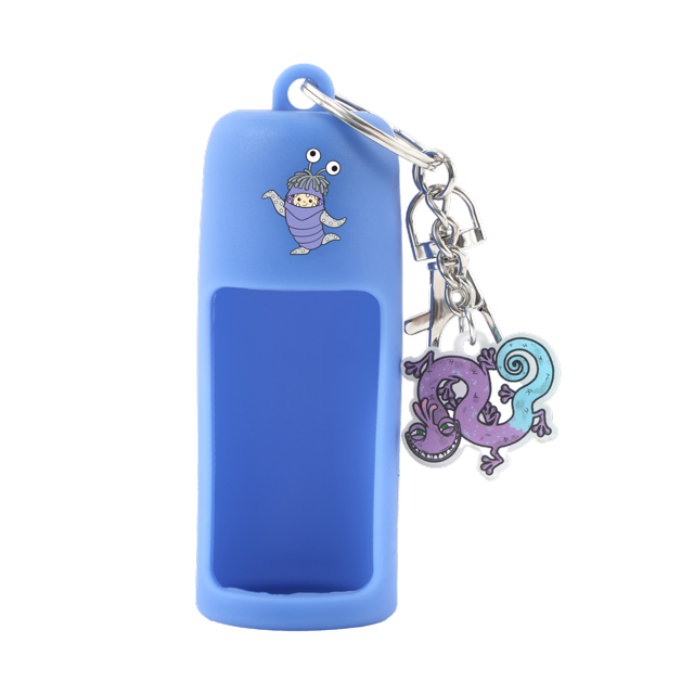 Dúo de *toppers* con acabado cromado Profusion Cosmetics Monsters Inc. (Boo + Randall) y llavero