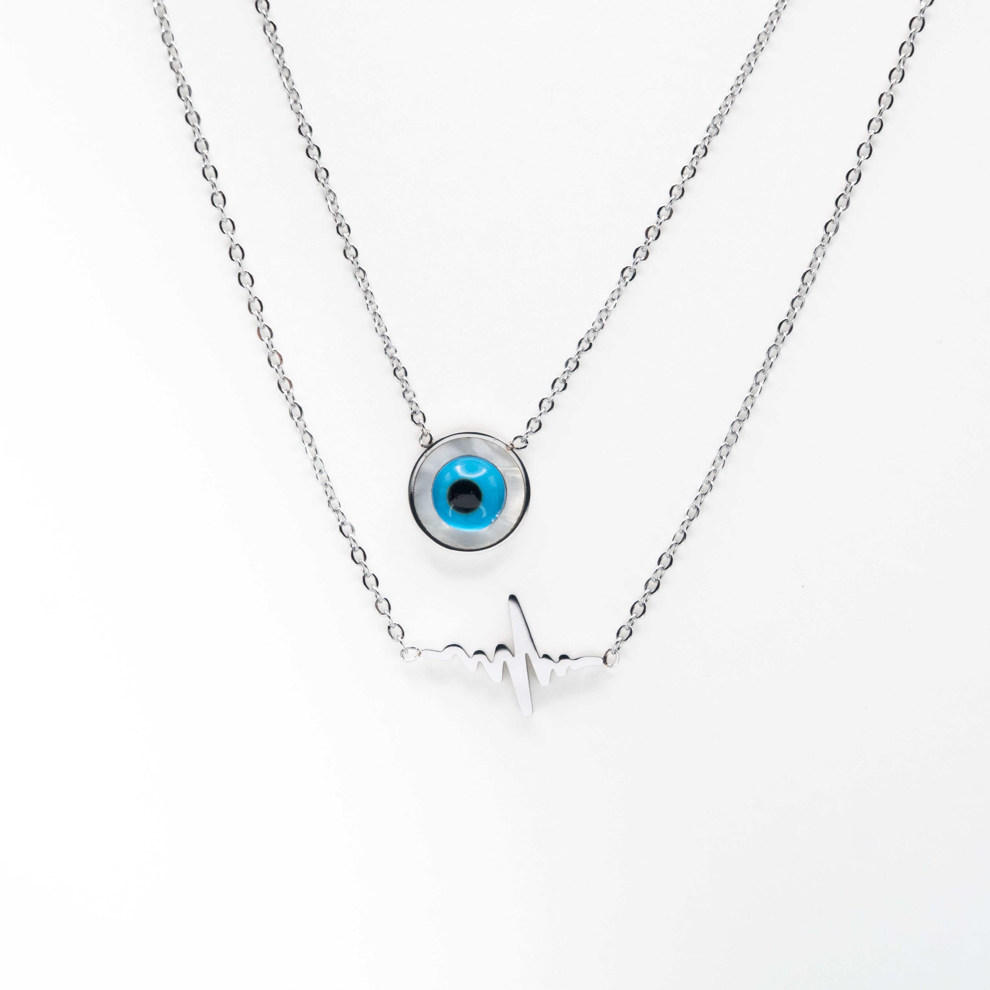 Collar Multicadena Ojo Y Latido