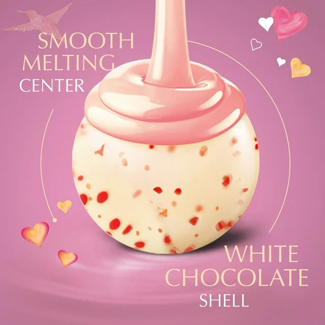 Lindt LINDOR Strawberries and Cream White Chocolate Truffles, Valentine's Day Candy, 8.5 oz. Bag