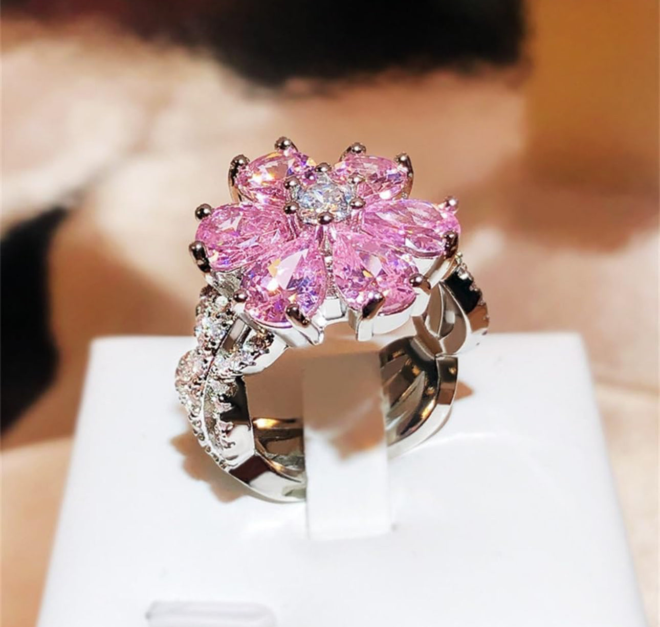 Anillo Flor De Cerezo Plata .925