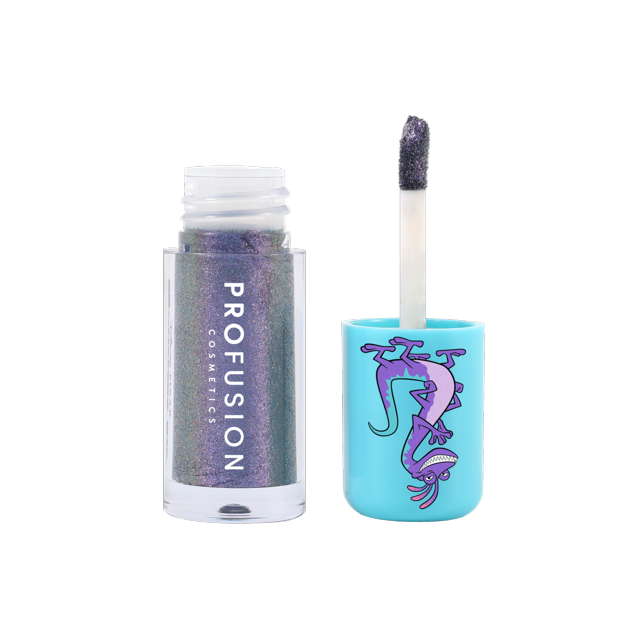 Dúo de *toppers* con acabado cromado Profusion Cosmetics Monsters Inc. (Boo + Randall) y llavero