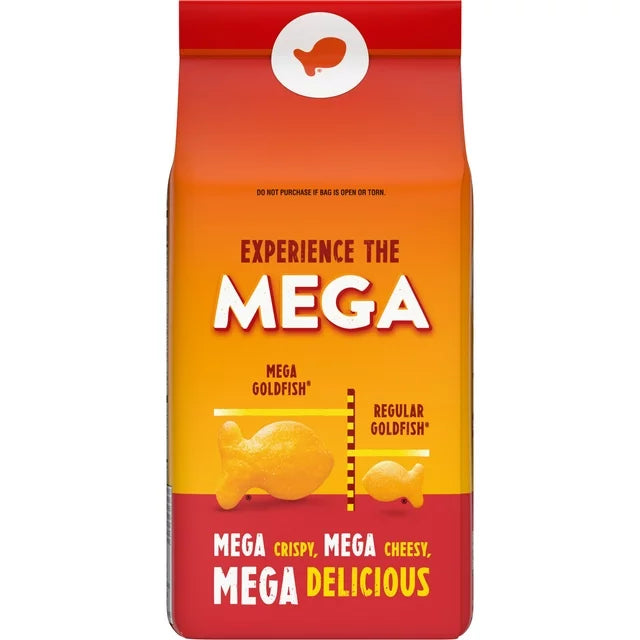 Goldfish Mega Bites, Sharp Cheddar Crackers, 5.9 oz Bag