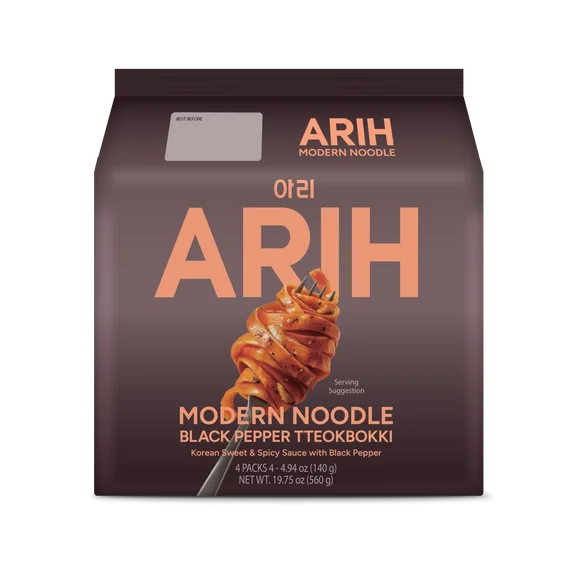 ARIH Ramen BTS Fideos Modernos, Fideos sin Caldo Fusión Coreano-occidental, BTS Paquete de 4