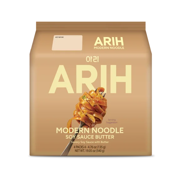ARIH Ramen BTS Fideos Modernos, Fideos sin Caldo Fusión Coreano-occidental, BTS Paquete de 4