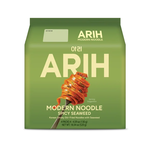 ARIH Ramen BTS Fideos Modernos, Fideos sin Caldo Fusión Coreano-occidental, BTS Paquete de 4
