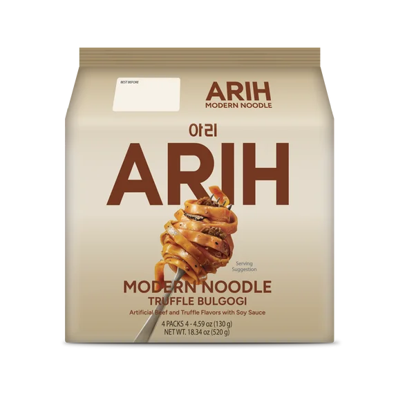 ARIH Ramen BTS Fideos Modernos, Fideos sin Caldo Fusión Coreano-occidental, BTS Paquete de 4