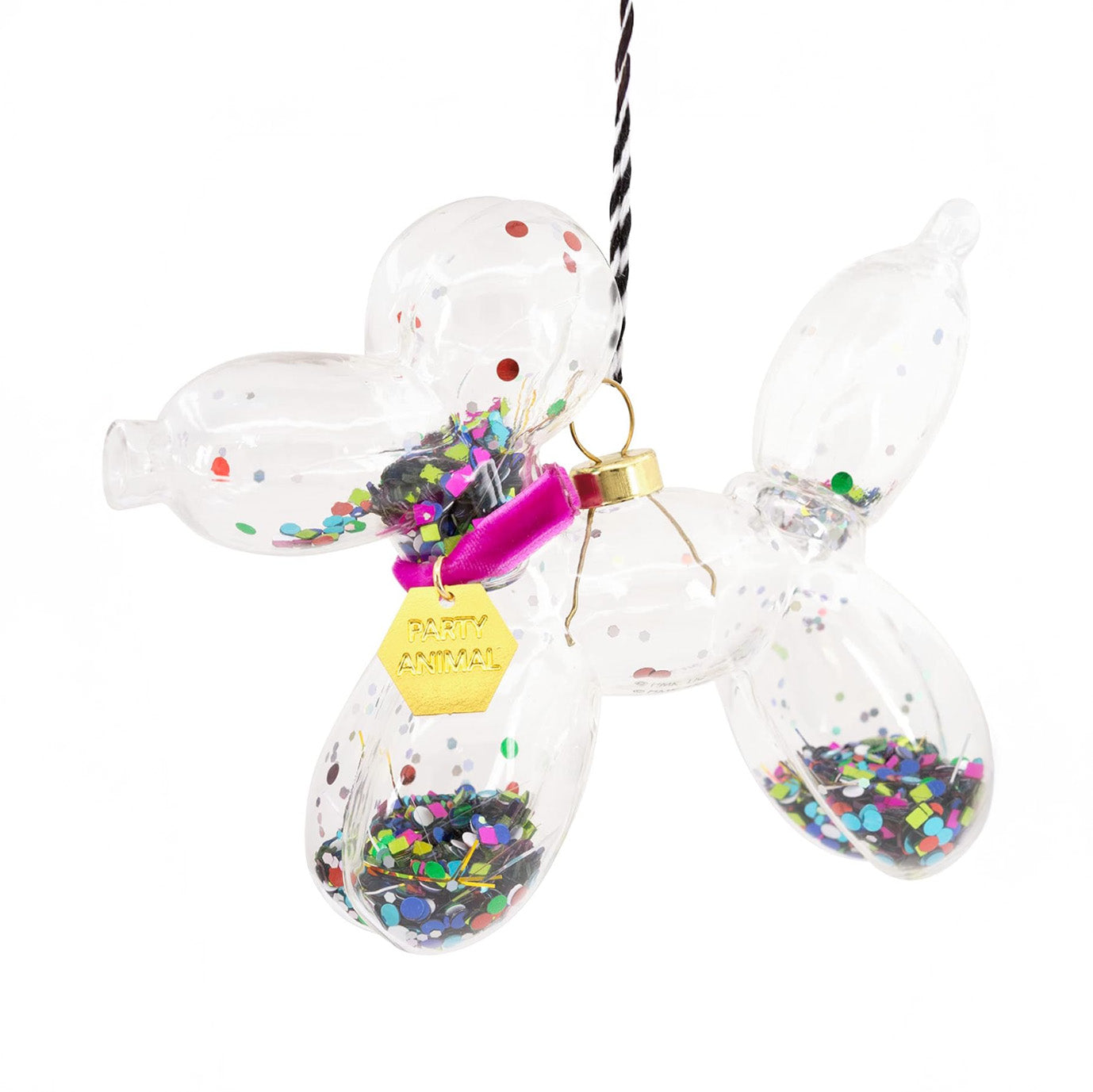 Perro de Cristal con Confeti Adorno Navideño Hallmark