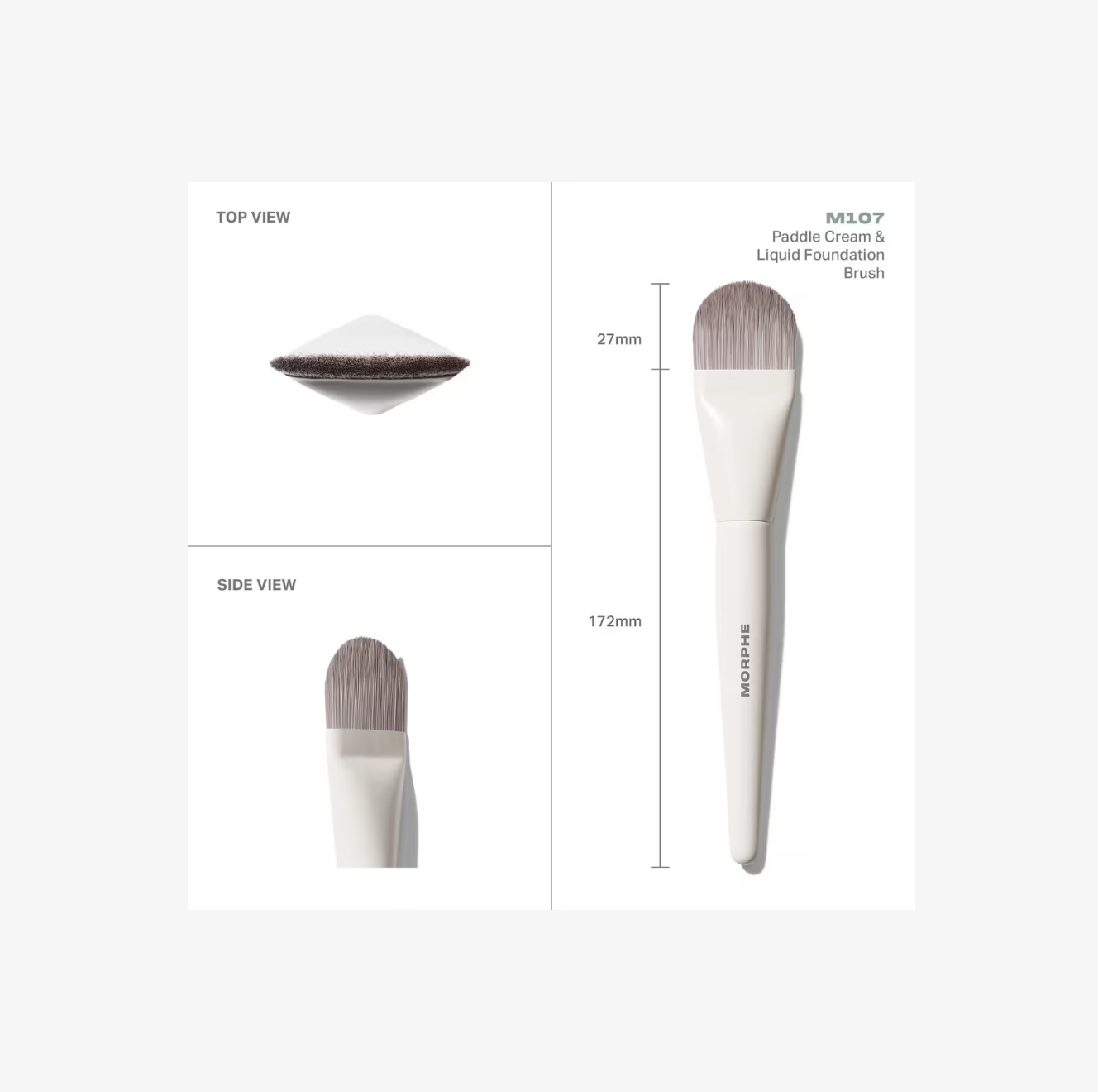 Brocha M107 Paddle para Base en Crema y Líquida