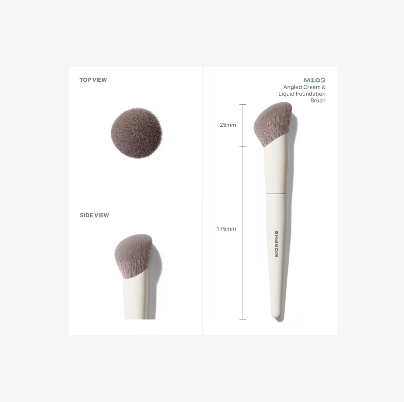 M103 Brocha Angular para Base en Crema y Líquida