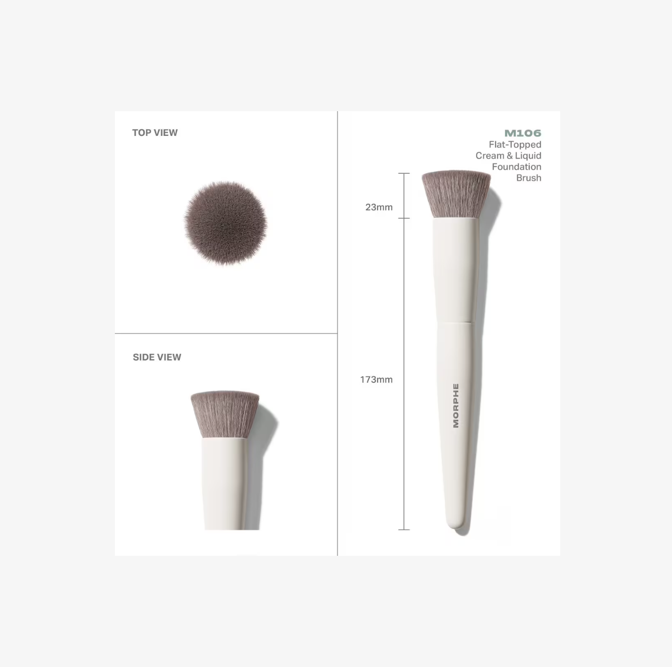 M106 Brocha de Base Plana para Productos en Crema y Líquidos