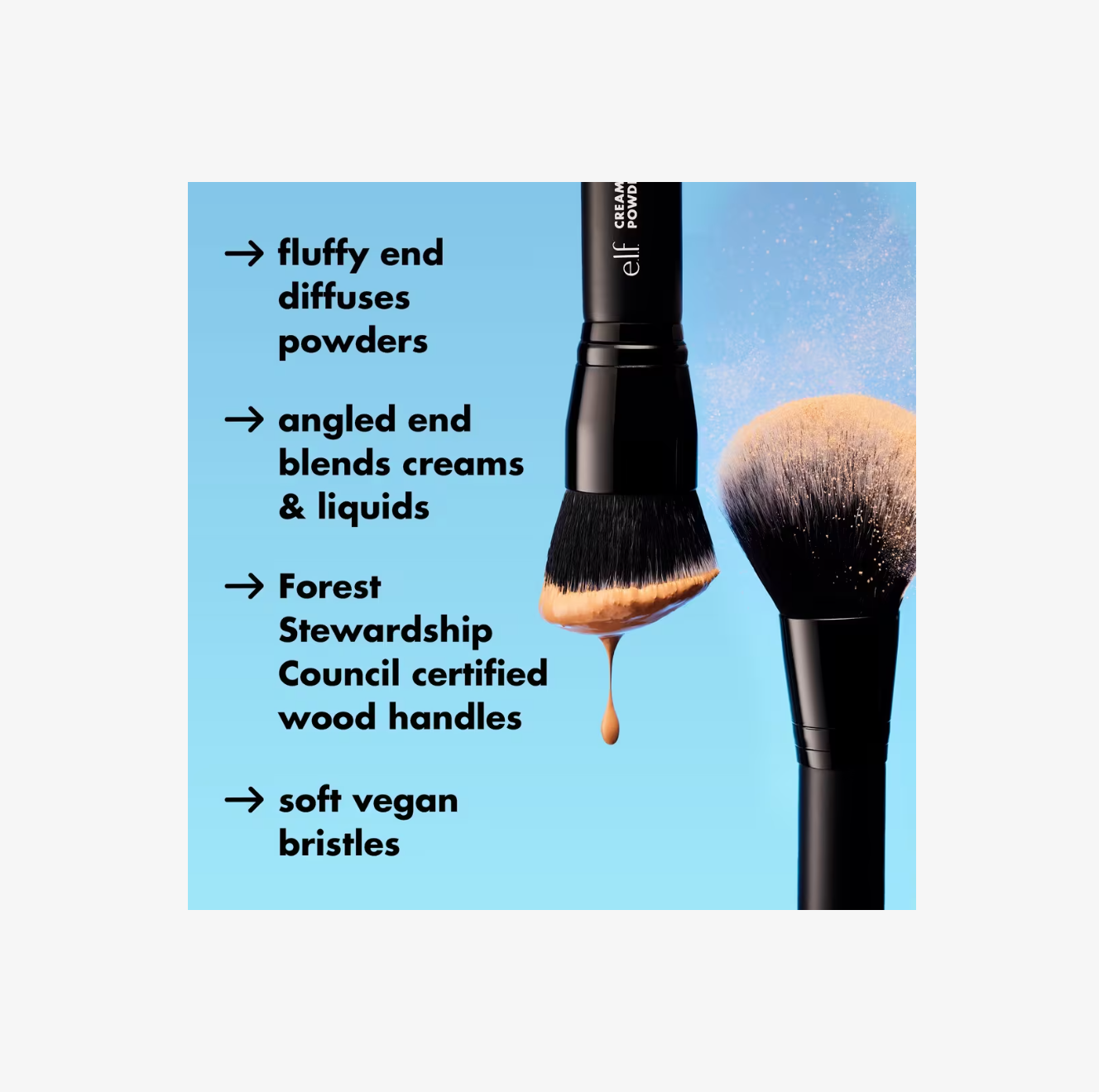 Brocha Cream & Powder Face Brush – e.l.f. Cosmetics