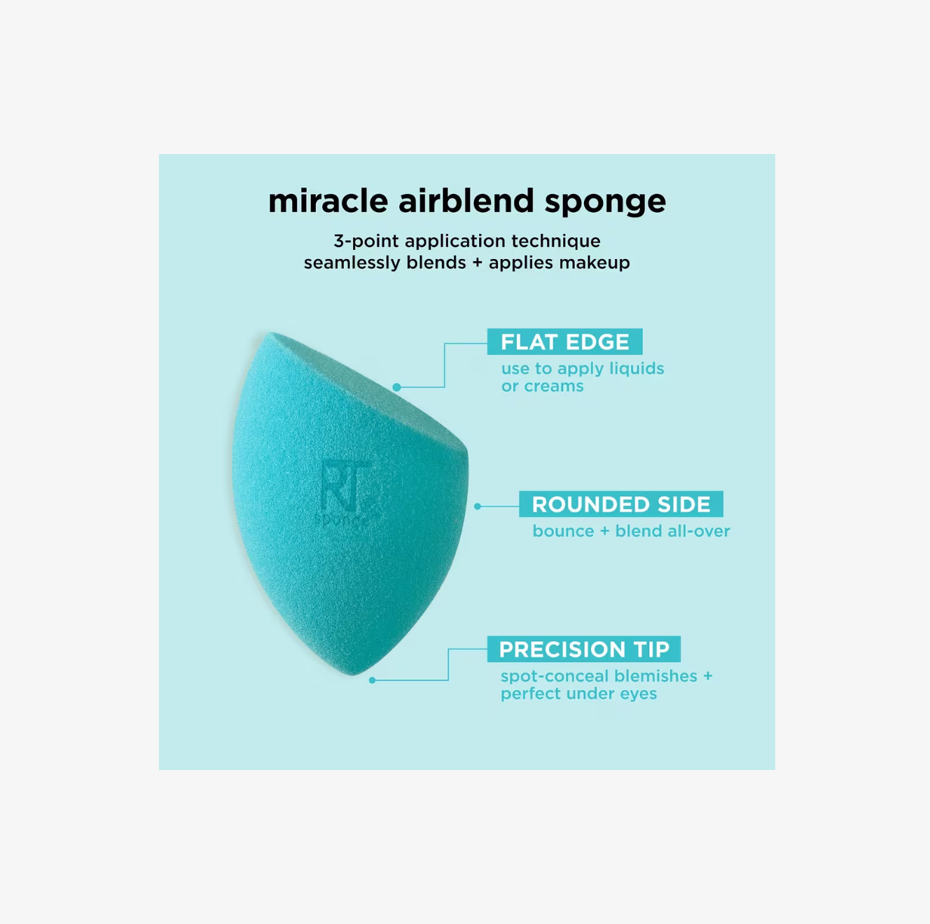 Miracle Airblend Mattifying Makeup Sponge de Real Techniques