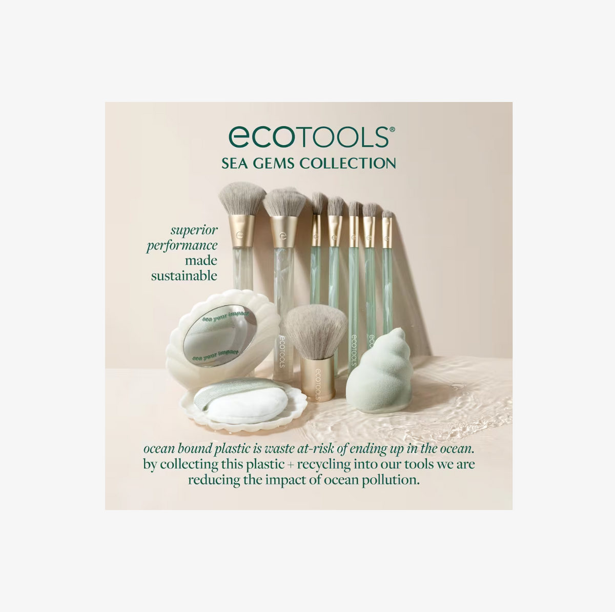 Ecotools Powder Puff Sea Gems Pearl Powder Puff + Travel Case – EcoTools – North To You