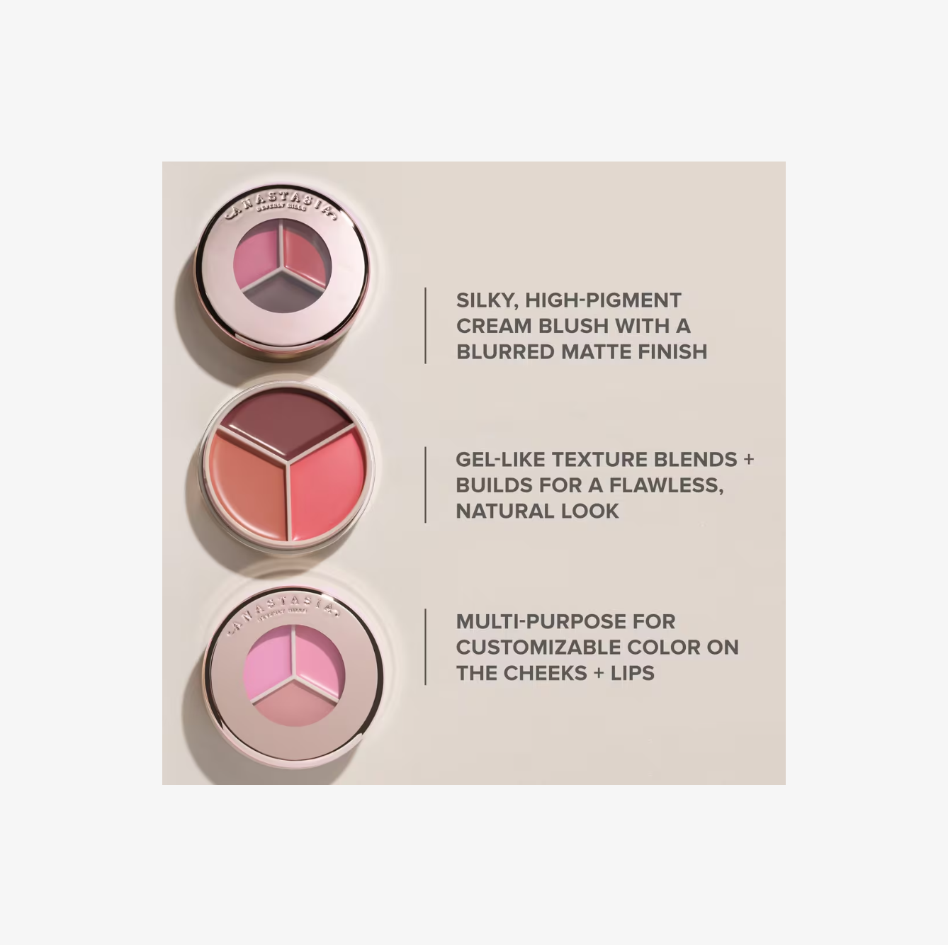 Anastasia Beverly Hills Magic Touch Cream Blush & Lip Trio