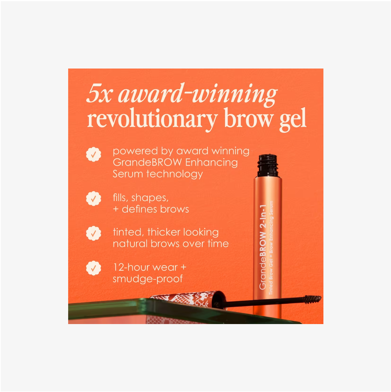 Grande Cosmetics GrandeBROW 2-en-1 Mini Tinted Brow Gel + Sérum Potenciador de Cejas