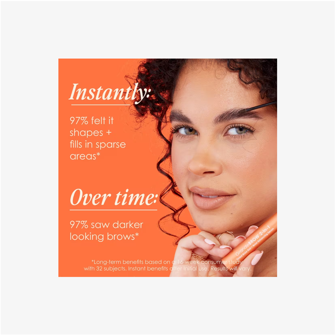 Grande Cosmetics GrandeBROW 2-en-1 Mini Tinted Brow Gel + Sérum Potenciador de Cejas