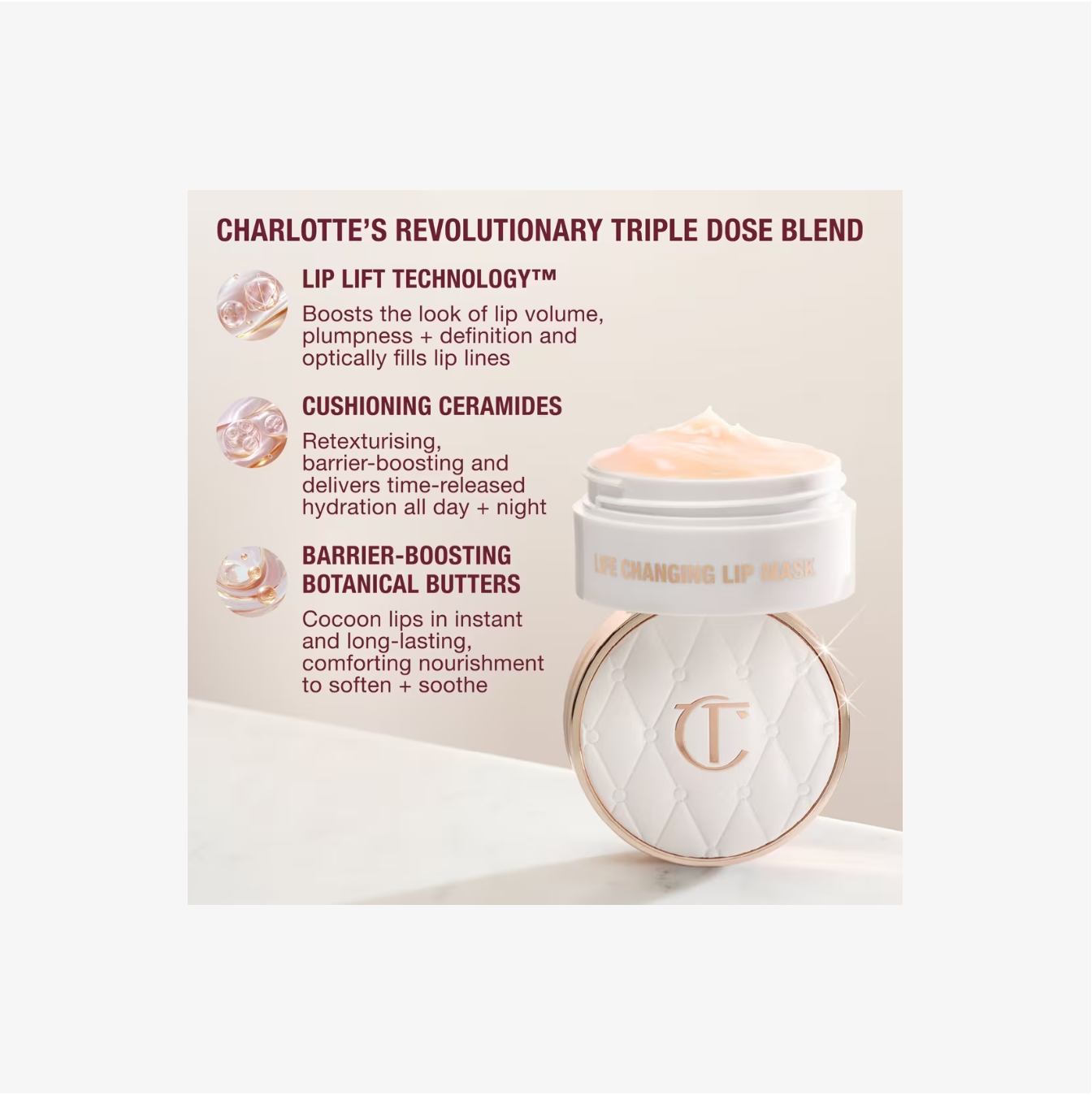 Charlotte Tilbury Life Changing Lip Mask con Ceramidas Acolchonadas