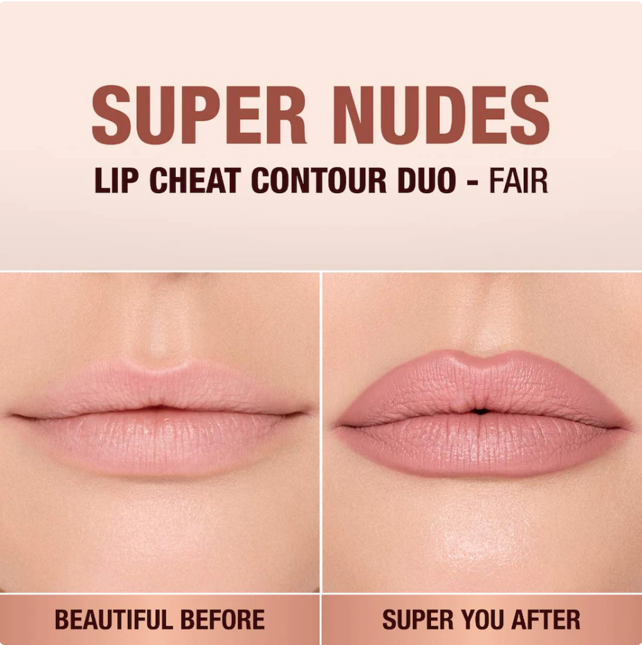 Charlotte Tilbury Super Nudes Lip Cheat Contour Duo Delineador de Labios