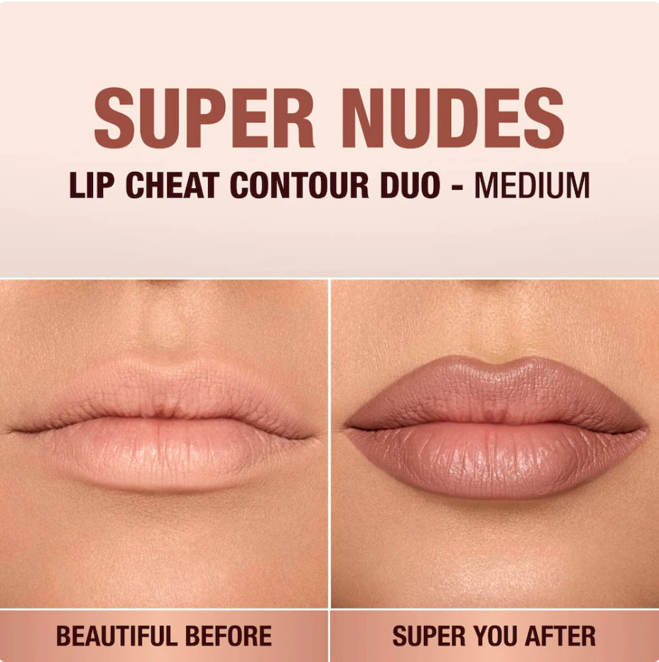 Charlotte Tilbury Super Nudes Lip Cheat Contour Duo Delineador de Labios