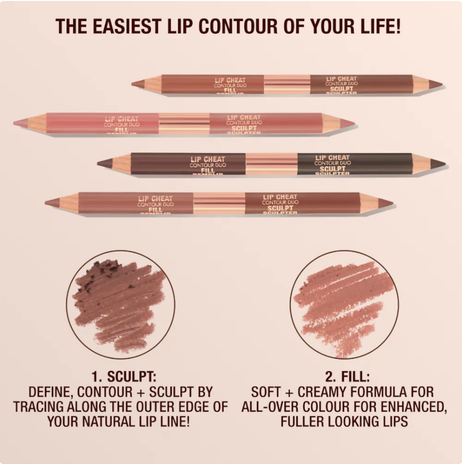 Charlotte Tilbury Super Nudes Lip Cheat Contour Duo Delineador de Labios