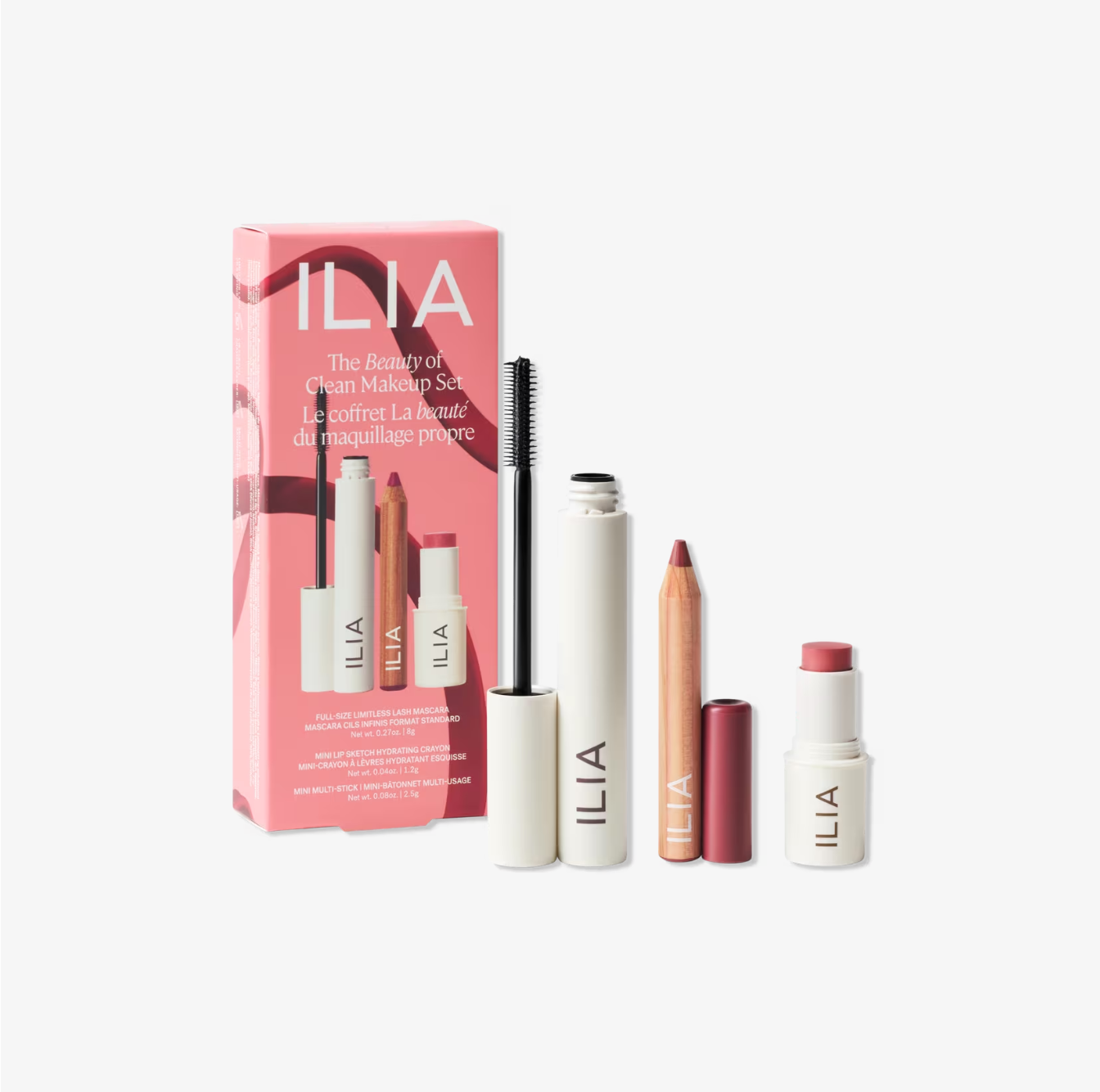 ILIA The Beauty of Clean Makeup Set - Set de maquillaje limpio para ojos, mejillas y labios