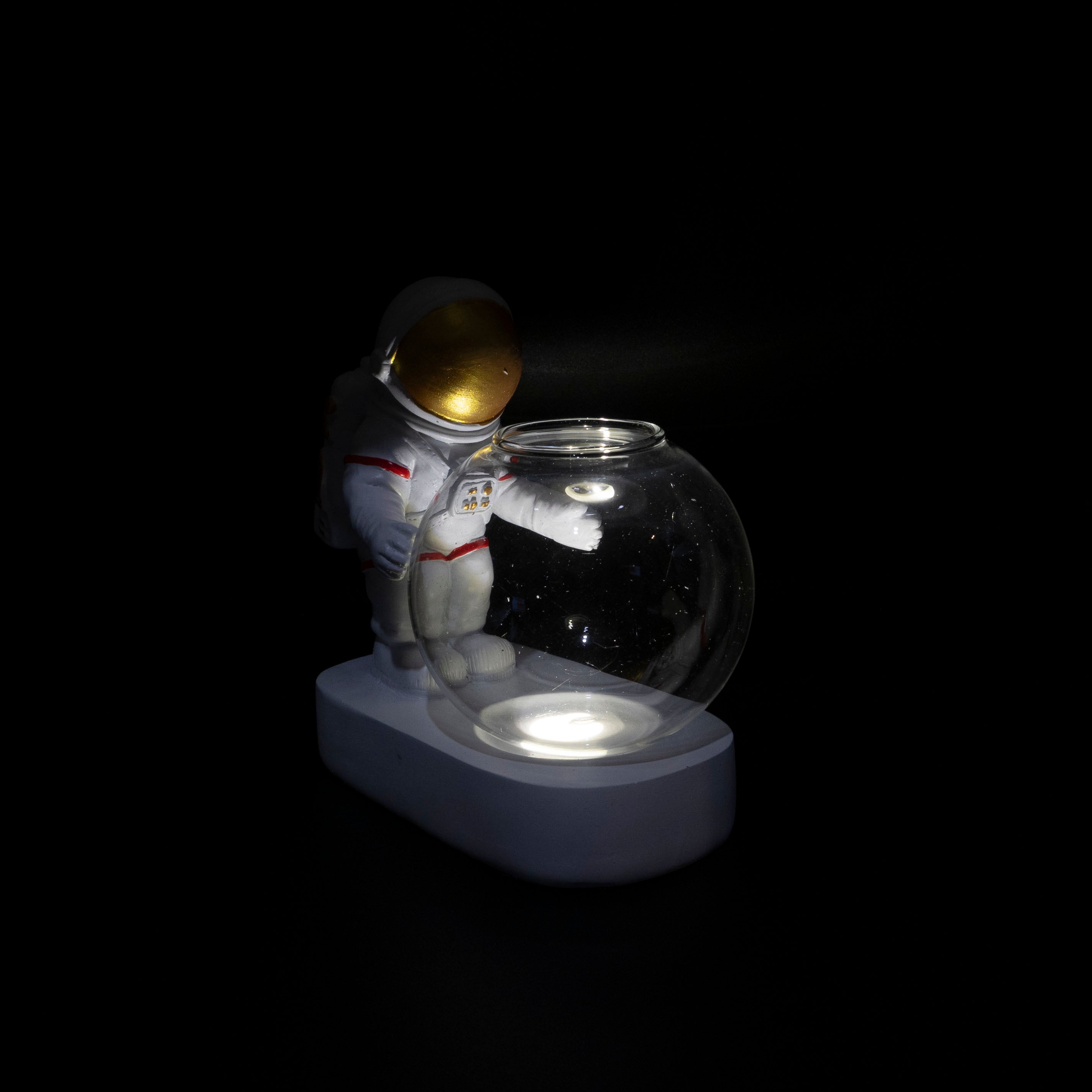 Maceta de astronauta con lámpara