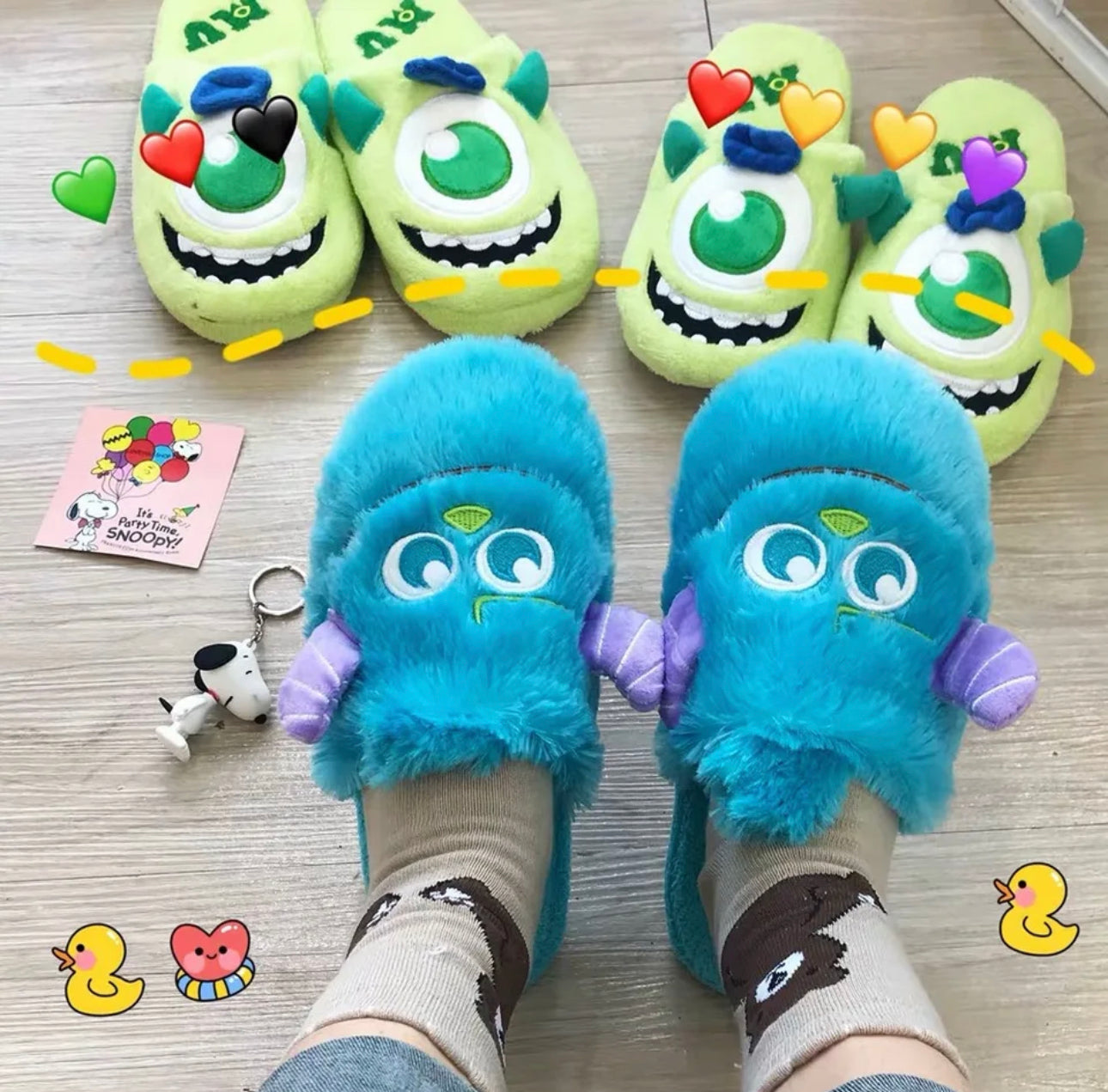 Monsters Inc Pantunflas Sully & Mike