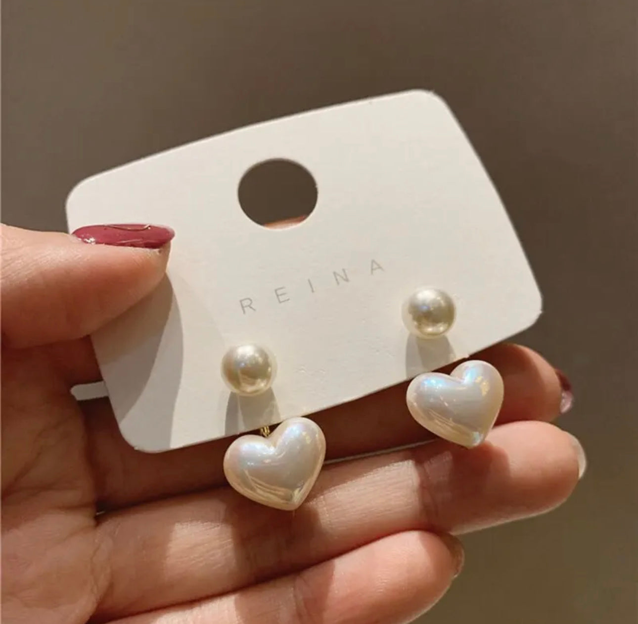 Aretes Perla De Corazón