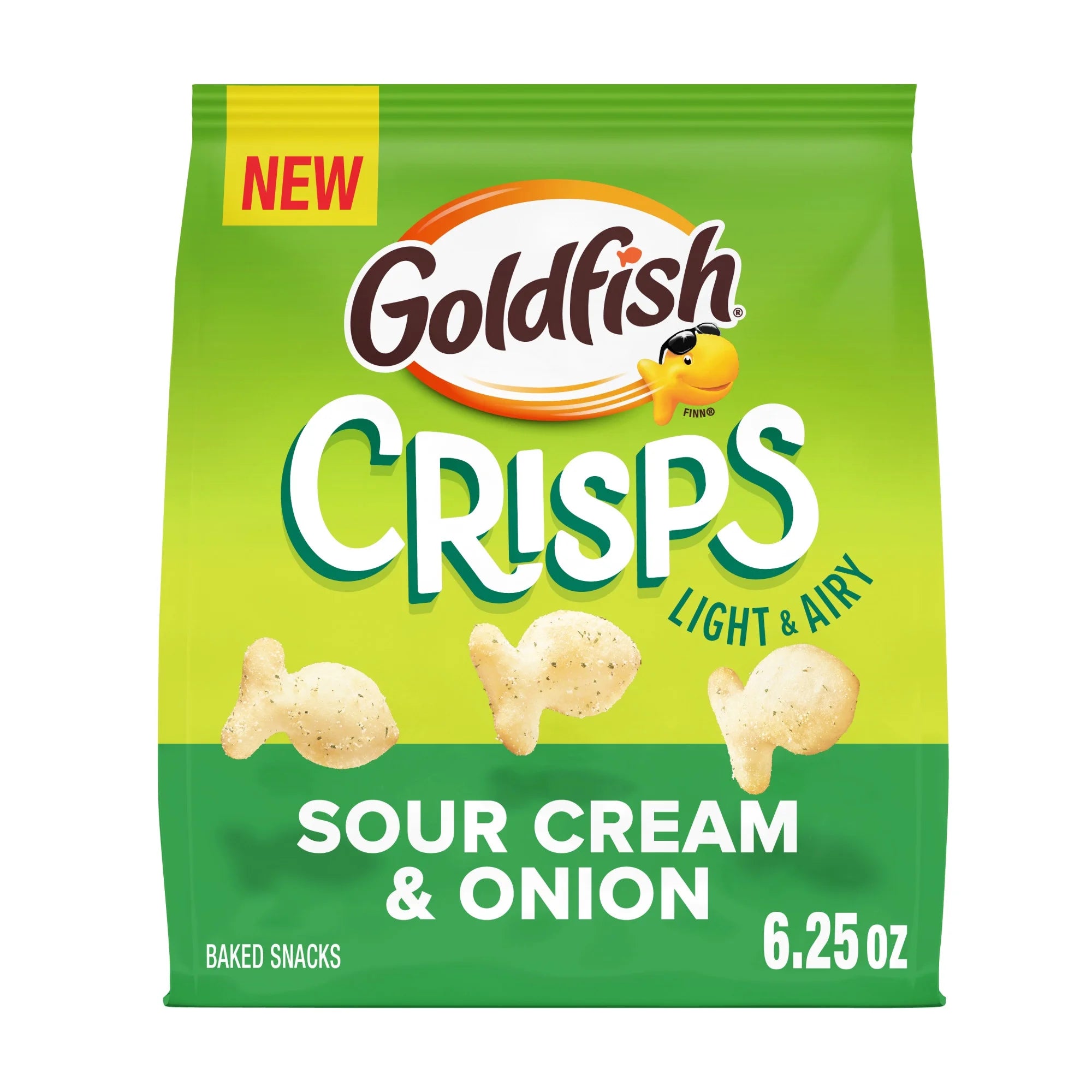 Goldfish Crisps Sour Cream & Onion Baked Chip Crackers, 6.25 oz Bag