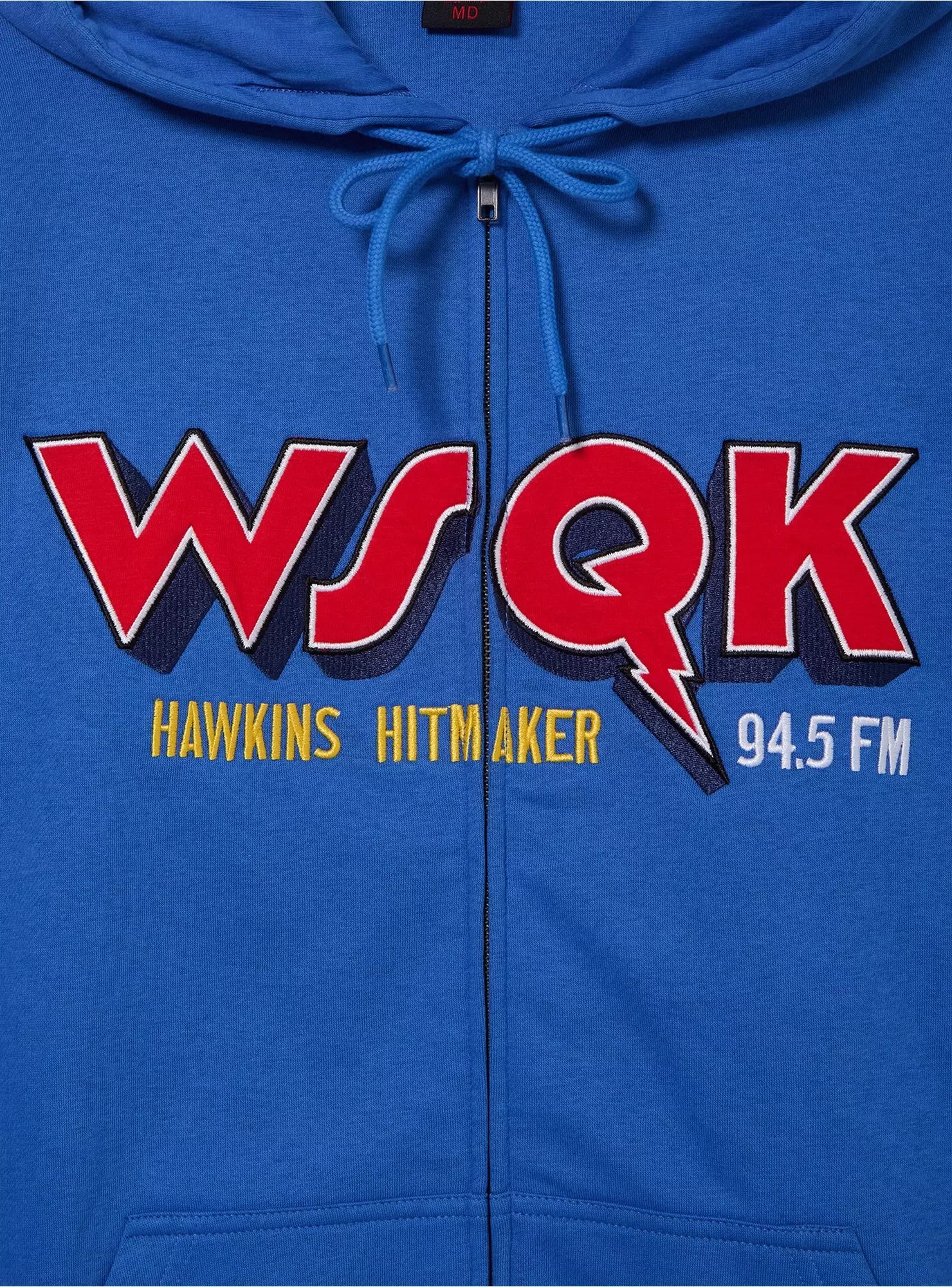 Stranger Things Sudadera Hoodie WSQK Hawkins Hitmaker 94.5 FM – Azul