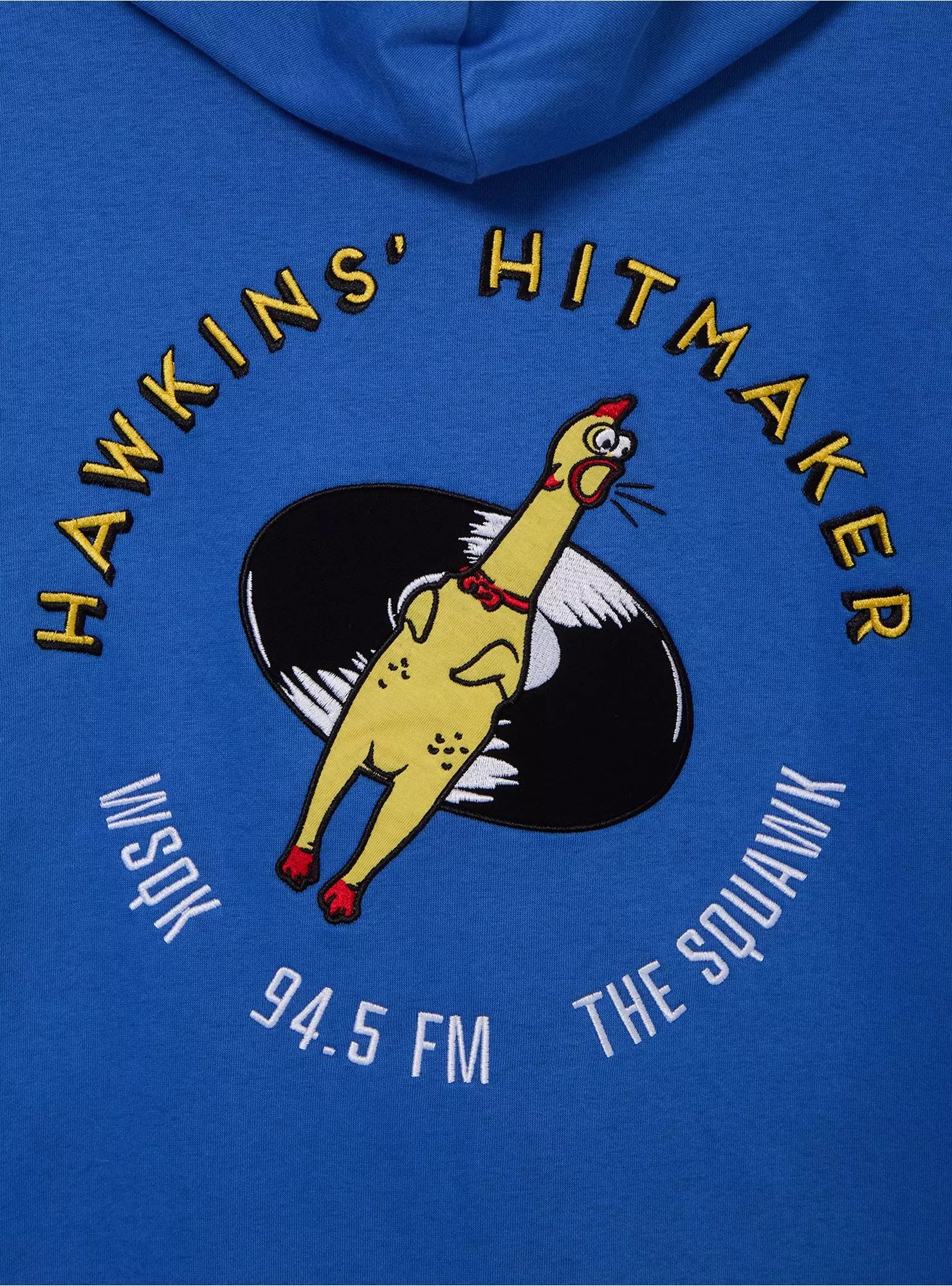 Stranger Things Sudadera Hoodie WSQK Hawkins Hitmaker 94.5 FM – Azul