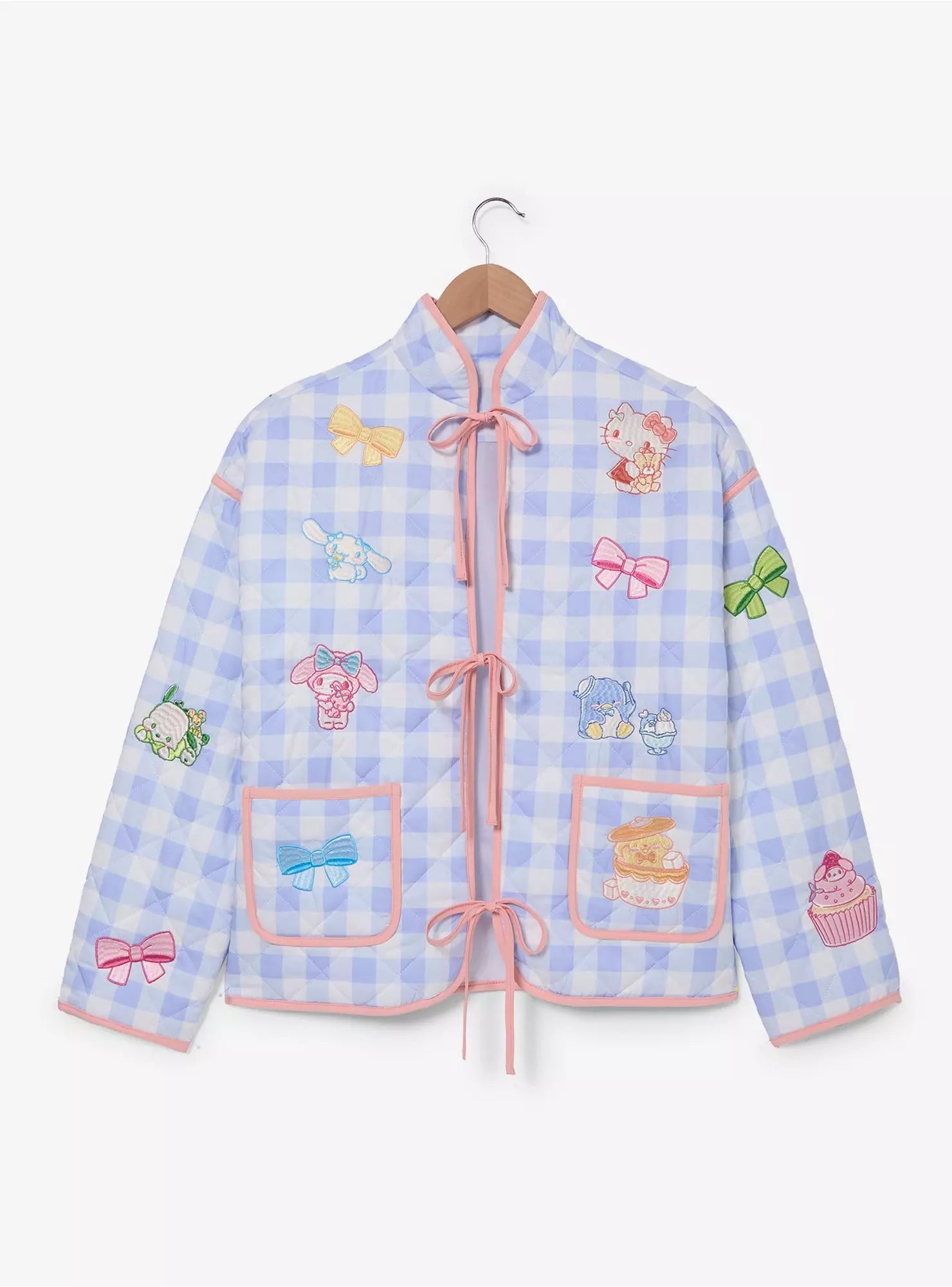 Sanrio Hello Kitty and Friends – Chamarra Acolchada Gingham para Mujer
