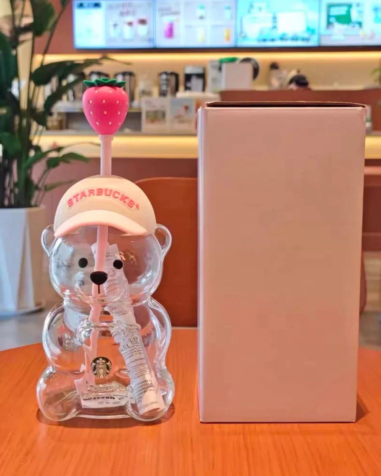 Starbucks Bearista Pink Drink Termo Vidrio