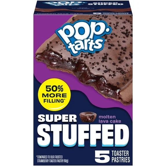 Pop-Tarts Pastelillos para Tostadora Super Rellenos de Pastel de Lava Fundido, 50% Más Relleno, Estables en Estante, 10.9 oz (5 Unidades)