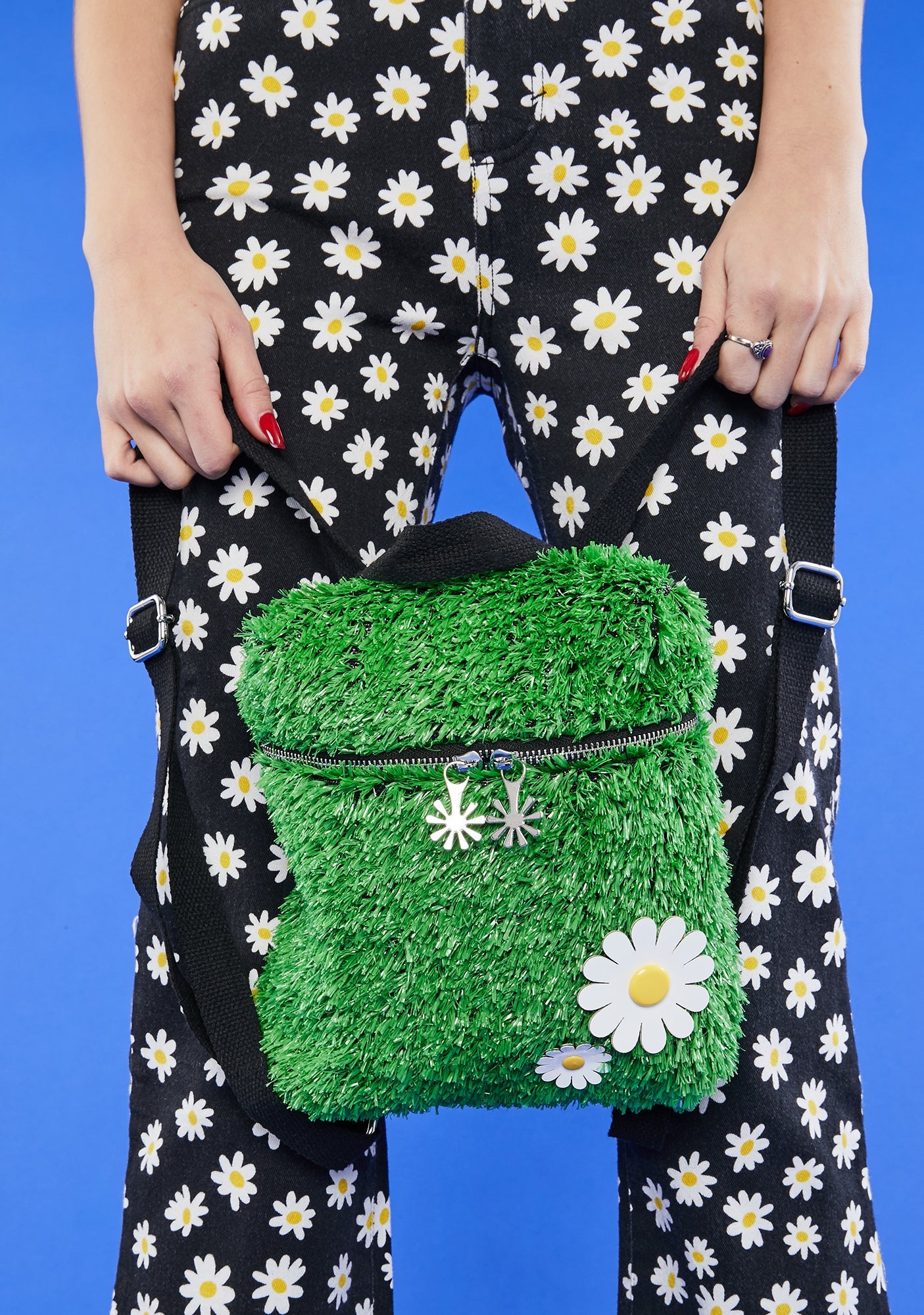Mochila Zacate Jardin Verde Flores Bolsa Cesped