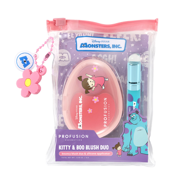 Profusion Cosmetics Monsters Inc - Boo + Sulley Dúo de Labios y Mejillas Rebotadores + Dijes de Llavero